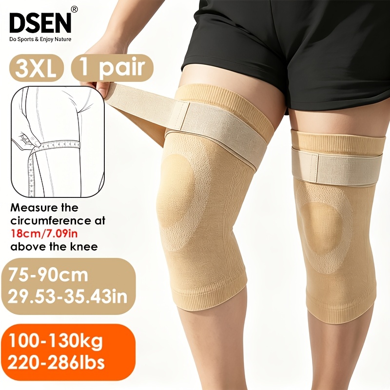 TEMU 2pcs/ 1pair- Upgraded Extra Large Ultra-thin Knee Braces With Extended Strap, High Elasticity Compression Knee Sleeves, , Plus Size Knee Support