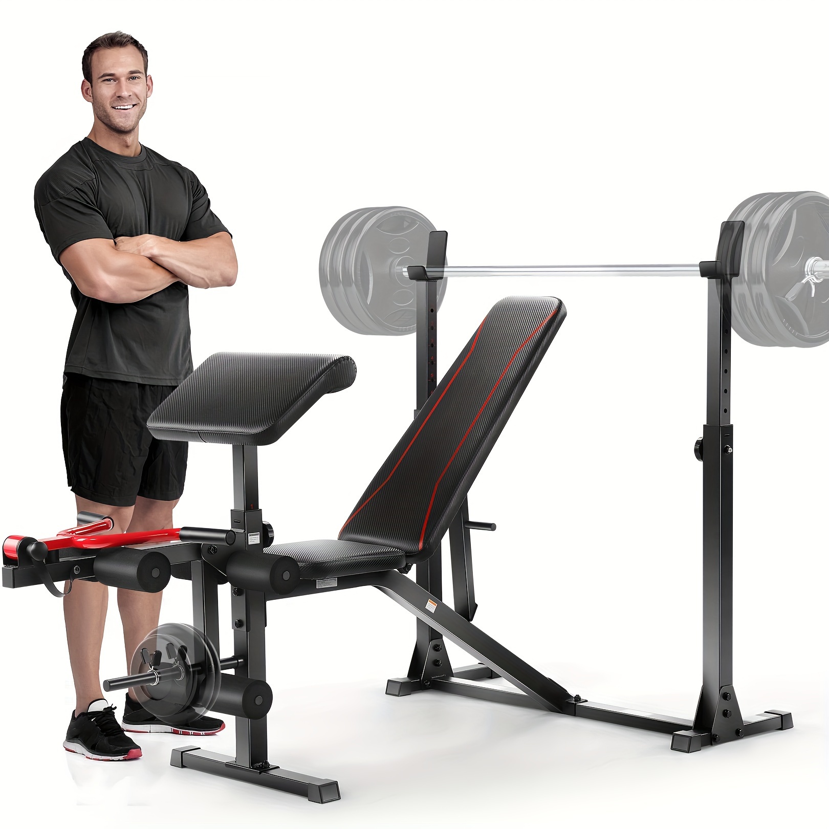 weight bench set squat rack weight bench leg Temu
