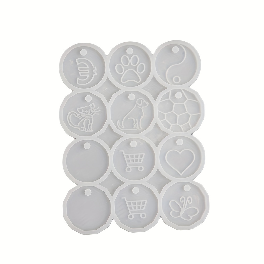 E-shop Schlüsselanhänger Anhänger Epoxid Spiegelform / Supermarkt Einkaufswagen Token Silikonform