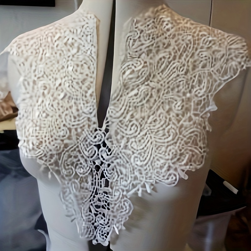 TEMU 1pc Water-soluble Lace Collar Flower Lace Sewing Applique Neckline Applique Diy Craft Neckline Sewing Accessories