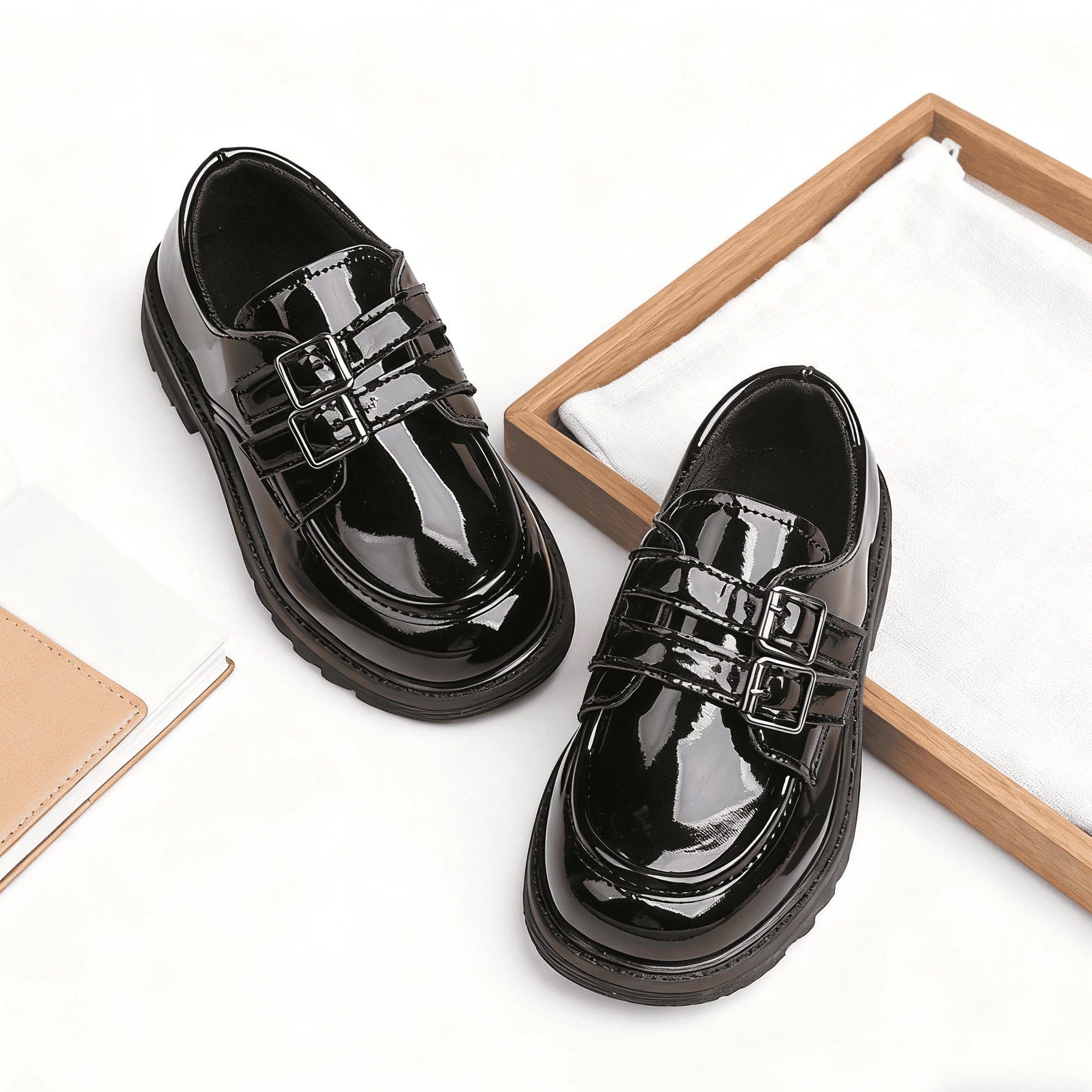 boy dress shoes black Boys' Scholar Black Leather Dress Shoes main image 1