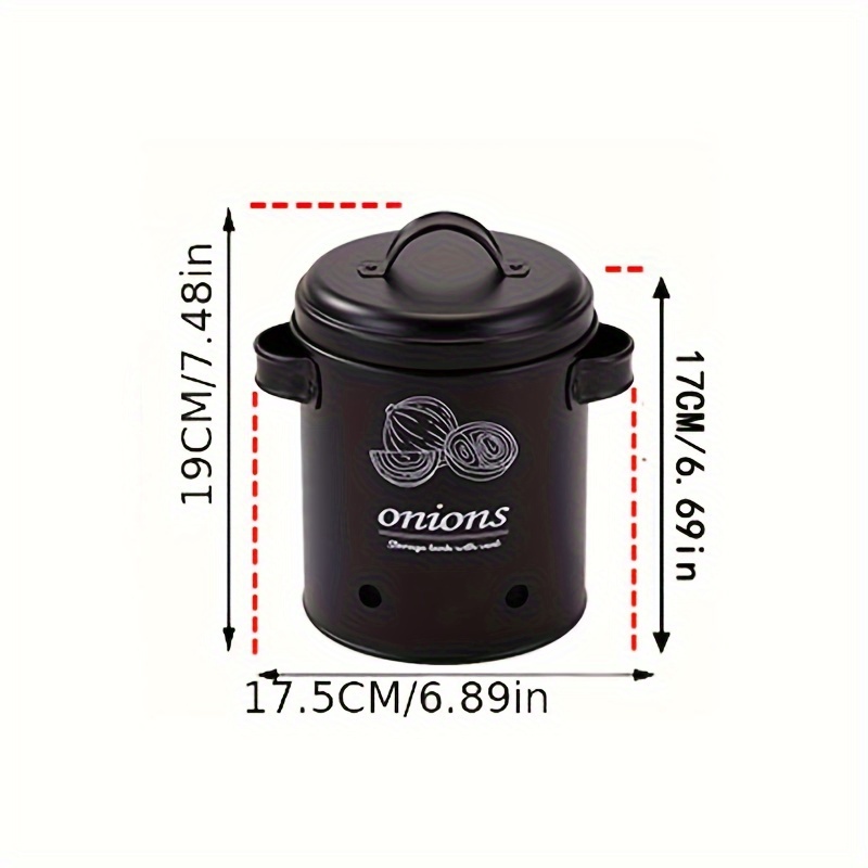 1pc Onion, Garlic Storage Jar, Food Storage Jar Made Of Metal
