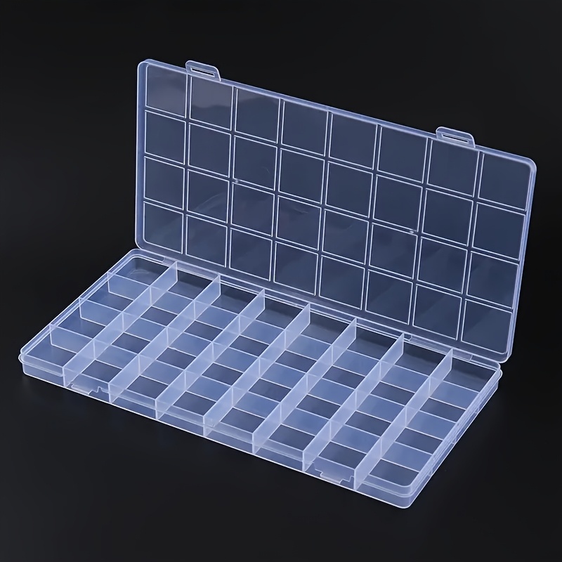 

32-compartment Clear Plastic Storage Box With - Ideal For Small Business Organization, Shops & Retailers | , , Plastic, No Power Needed, Jewelry Boxes