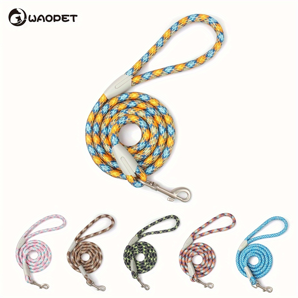 Anti-Escape Nylon Dog Leash with Night Reflective Rope