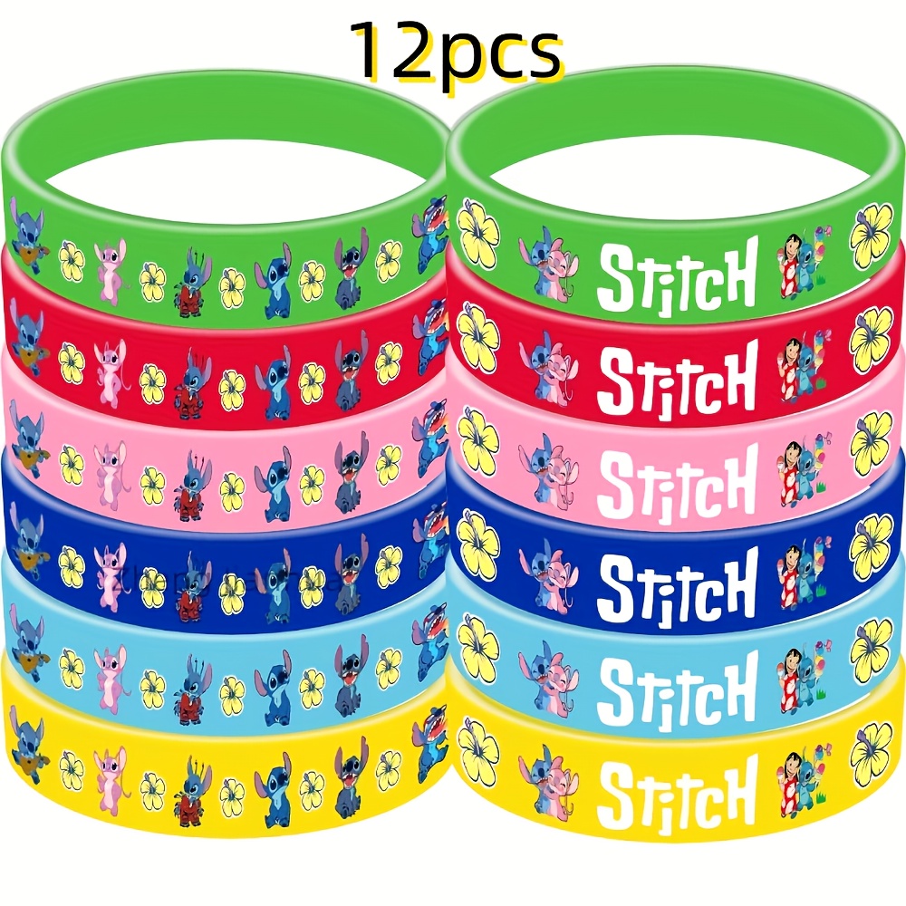 E-shop 12er-Pack Silikon Stitch Herren Schlüsselanhänger | Funktionaler geometrischer Stil, ideal zum Verschenken an Valentinstag, Karneval und