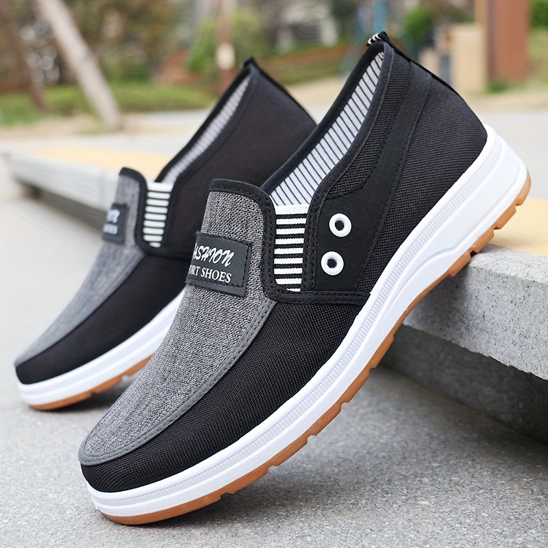 

Men's Slip- Training Shoes - Low-top, Breathable Fabric Design With Non-slip Tpu Sole, Comfortable For Wear, With White Accents