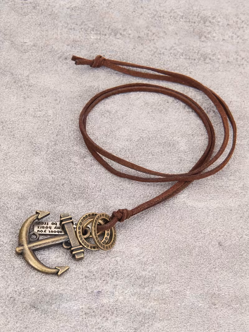 1pc easy individual style vintage pendant long necklace trendy hip hop style all match gift for boyfriend girlfriend valentines day present unisex couple neck jewelry Product details 2