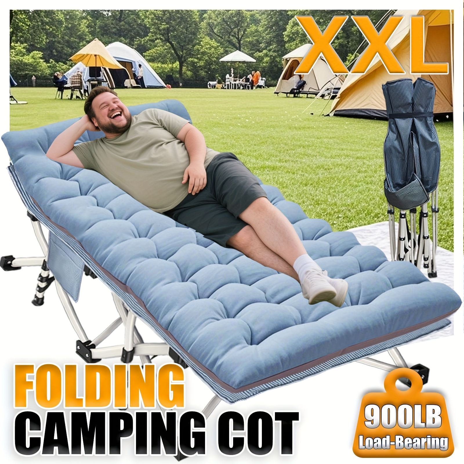 Temu – TEMU 79 X 32 Inches Camping Cot Camping Gear And Equipment Oversized Sleeping Cot Xxl Folding Cot Camping Bed Comfortable Mattress Portable Guest Bed