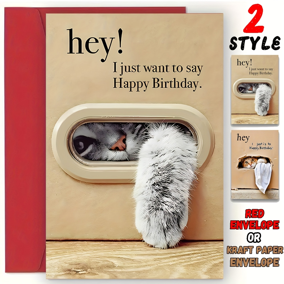 

A Unique Birthday Card Featuring A Kitten Design, Perfect As A Gift For , Suitable For Birthday Parties And Gift Cards.