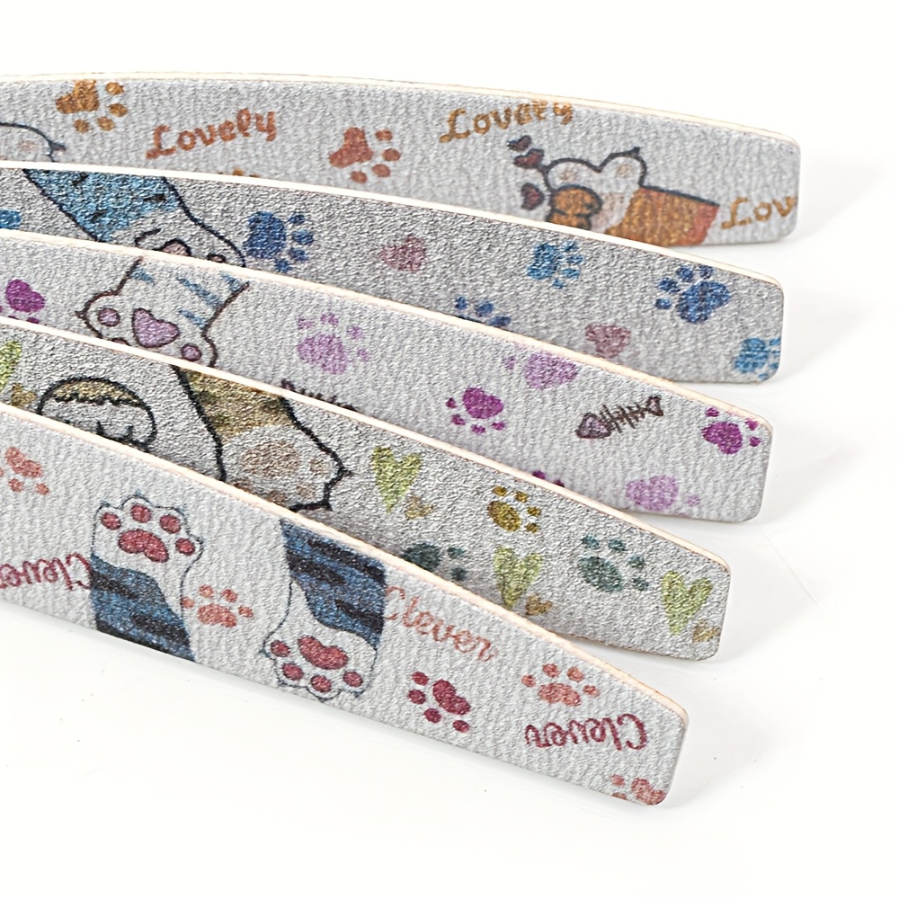 5pcs Wood Nail Files Bulk Emery Board Set
