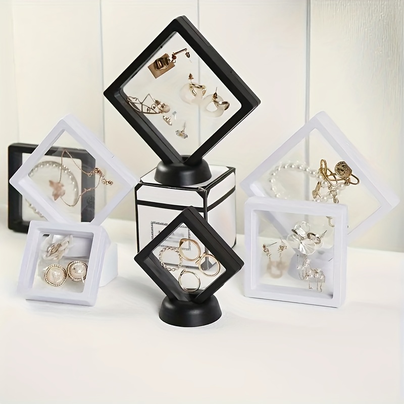 

10pcs Acrylic Jewelry Display Set - Includes 5 Transparent Boxes & Bases For Rings, Earrings, Necklaces, Bracelets - And Gift Presentation, Baskets, Bins & Containers For