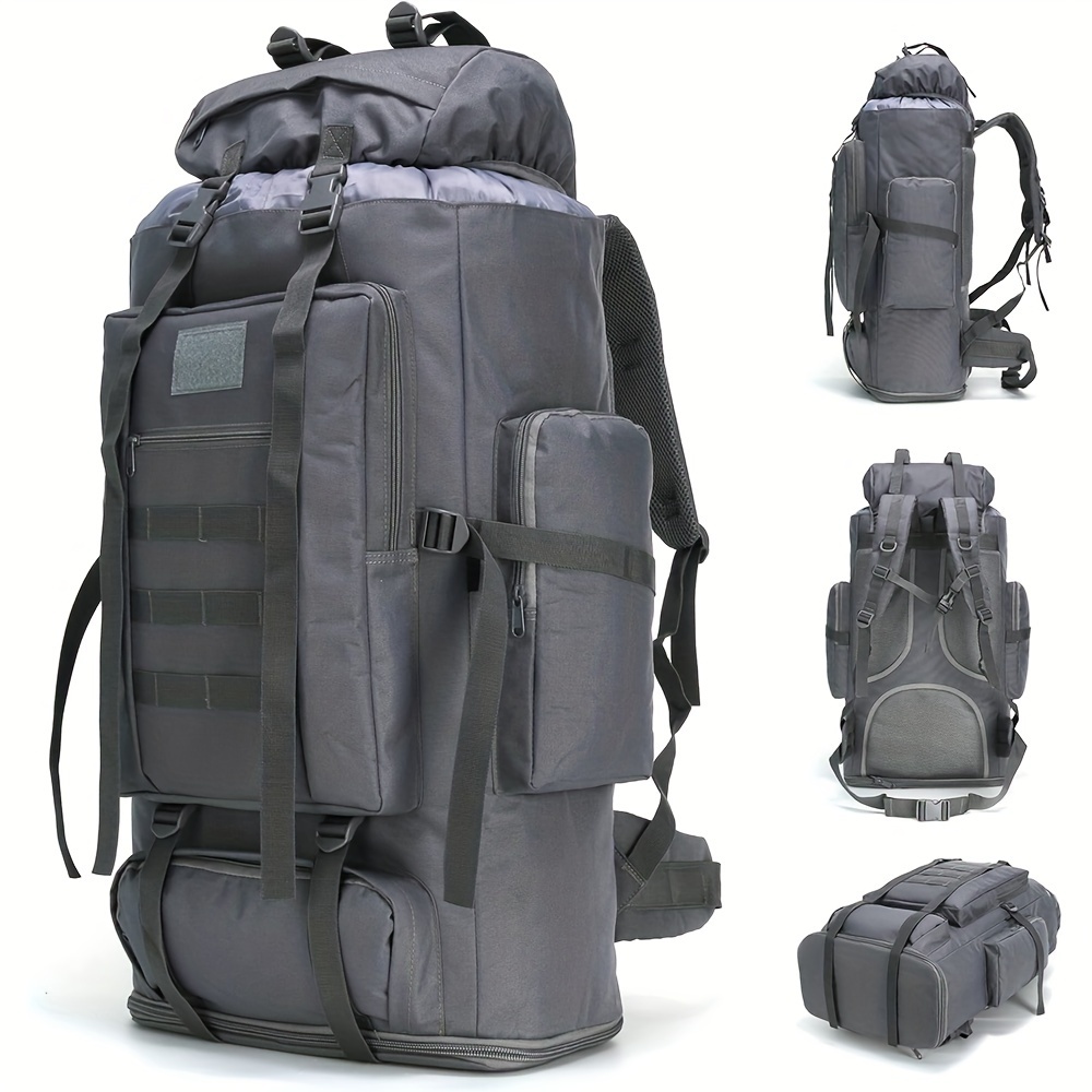 

100l Camping Hiking Backpack Outdoor Mountaineering Sports Bag Camping Backpack Grey