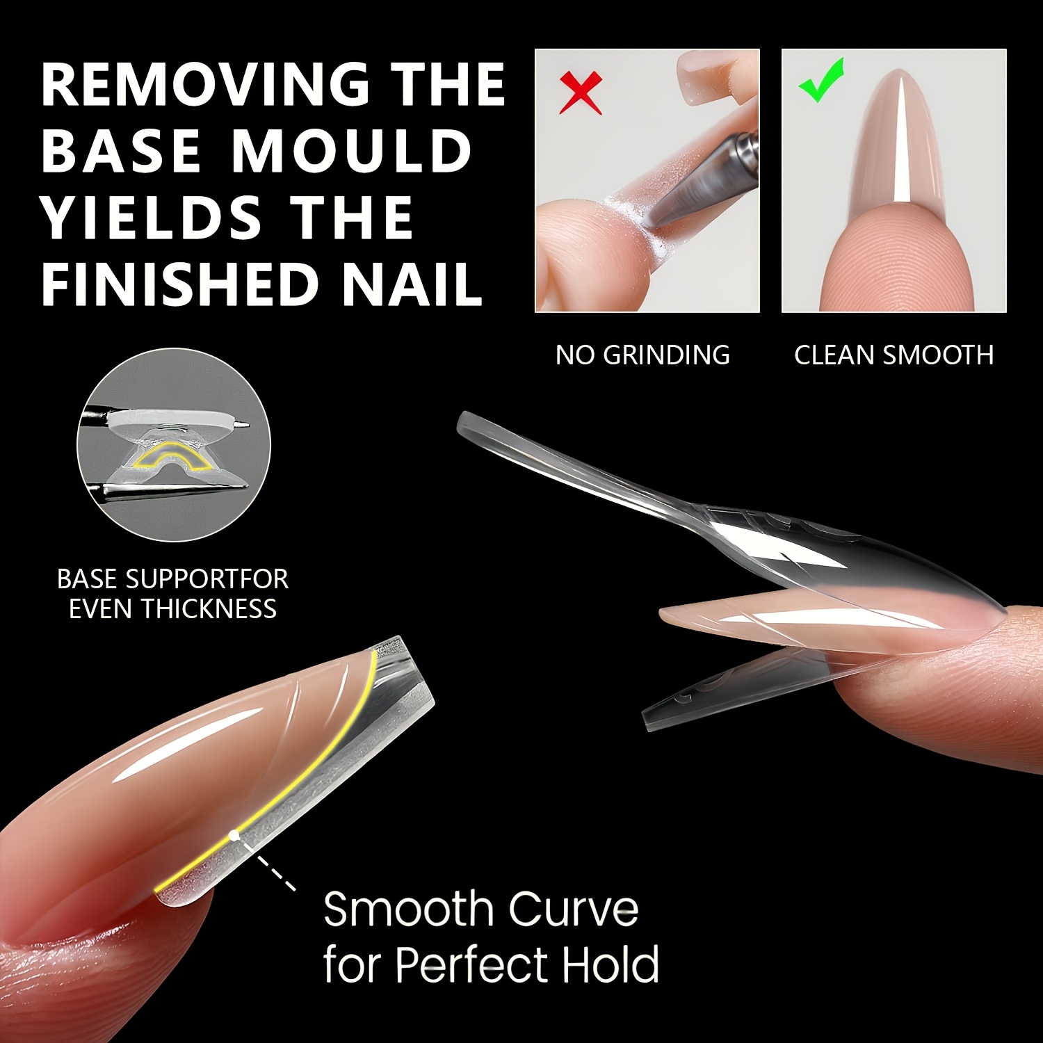 120pcs Oval Sandwich Nail Templates for Quick Extensions