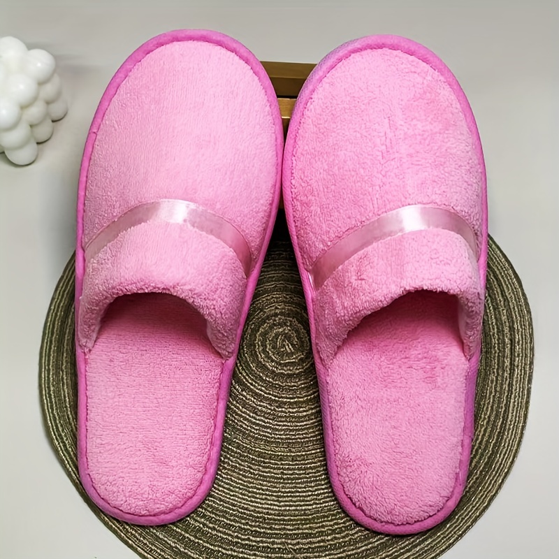 New Disposable Thickened Coral Fleece Slippers With , Suitable For Hotels, Travel, Guests, Parties, And Camping