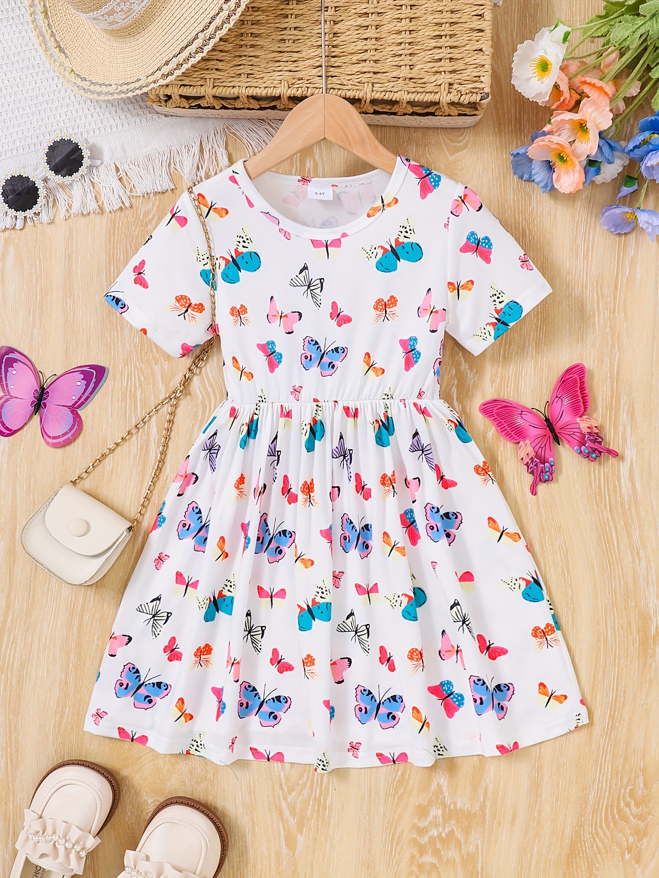 pattern girls athleisure dress short sleeve Temu Mauritius