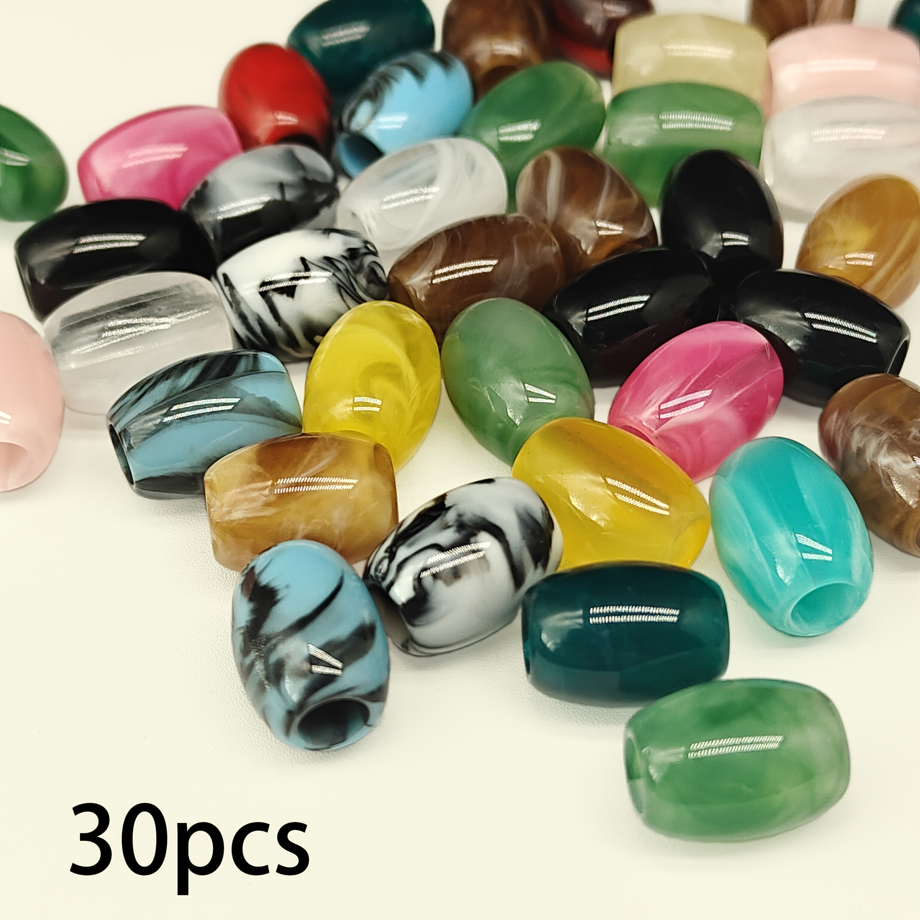 E-shop Acryl Eimer Perlen Großes Loch Perlen Lose Perlen, Kleidung Dekoration Zusätze, Handgefertigte Schmuck Zusätze, Bastelbedarf, Raumdekoration,