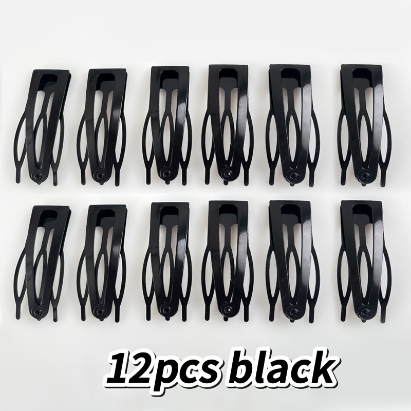TEMU 12pcs Metal Snap Hair Clips Bb Clips Hair Additions Hair Styling Tools Messy Hair Bangs Side Clips Hair Additions