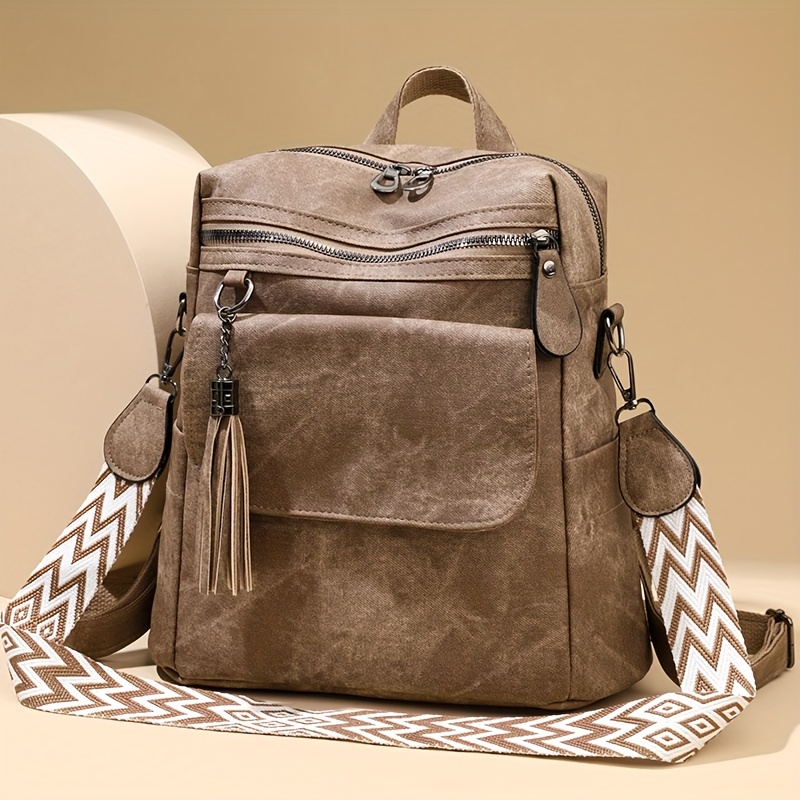 vintage large capacity womens stylish backpack versatile  display picture 3