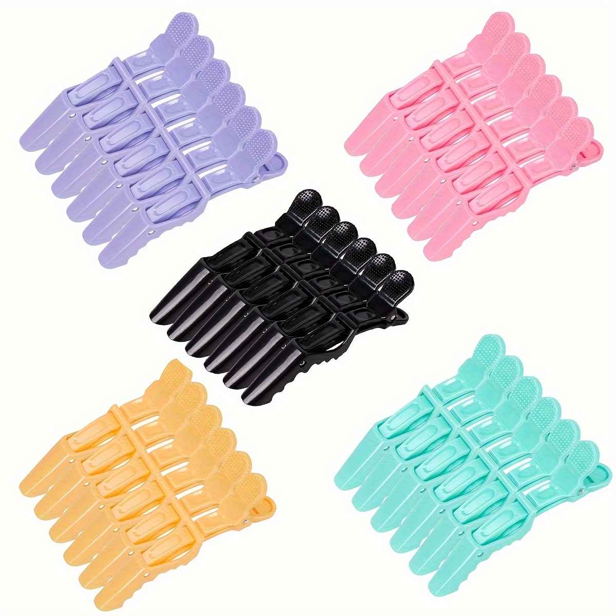 

Hair Clips For Women Wide Teeth & Double-hinged Design Alligator Styling Sectioning Clips Of Professional Hair 6pcs