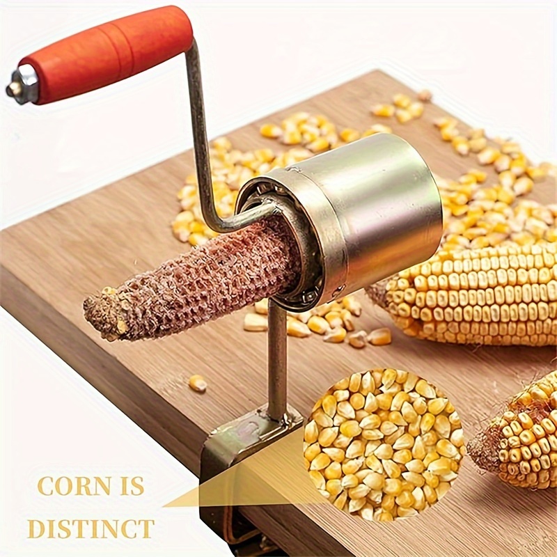 stainless steel corn stripper easy hand crank cob peeler thresher perfect for bbqs outdoor cooking details 1