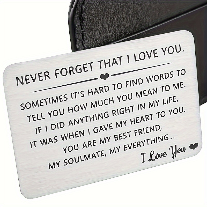 Image of Single Stainless Ring | "i Love You" Note For Wife, Wife's Wallet Card Insert, Christmas And Valentine's Gift, Wedding And Anniversary Present