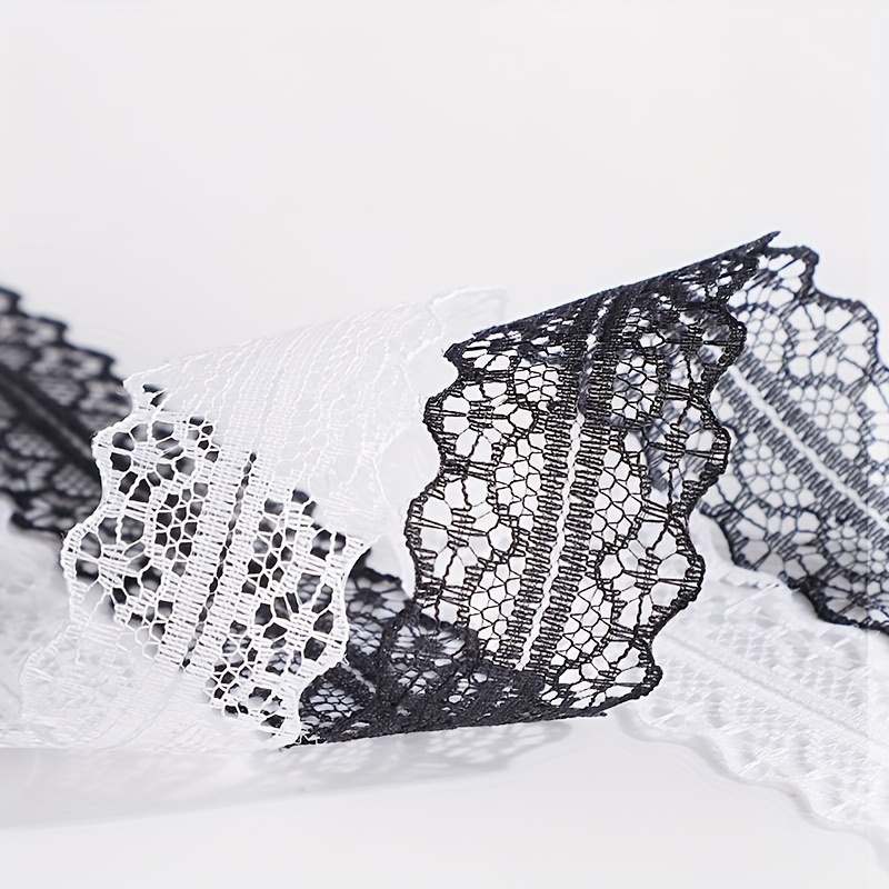 2pcs Lace Shoelaces, Black And White Two-color Lace Shoelaces