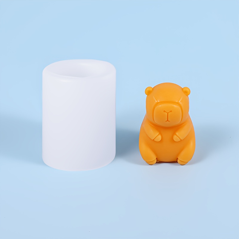Image of 1pc Capybara Silicone Mold For Aromatherapy Candles, Cement, And - Cute Animal Design With Cute Kabibara And Chick Images, Perfect For Decorations And Unique Gifts