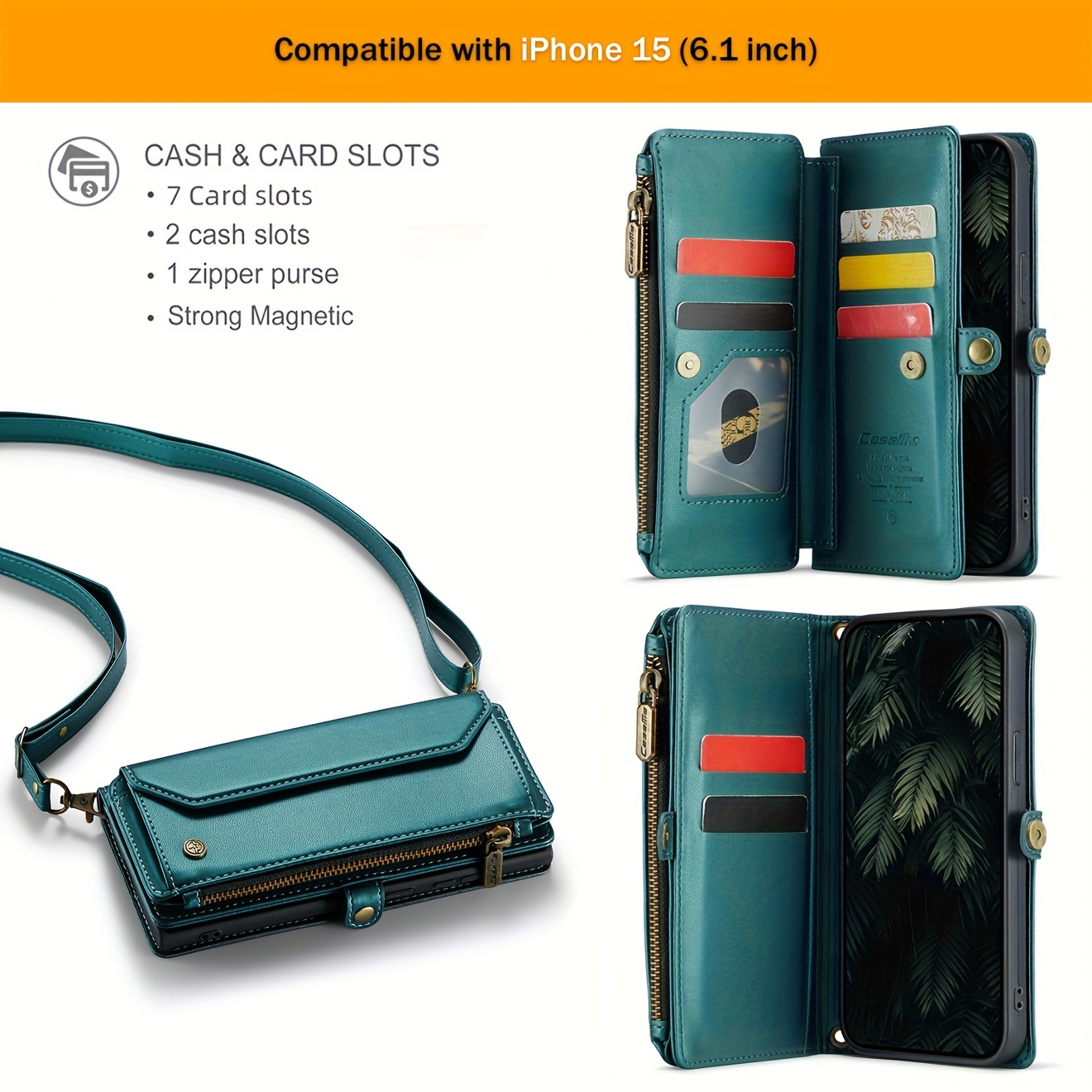 Wallet Phone Case Support Wireless Charging with Blocking Card Holder, Flip Folio Book Faux Leather Protective Phone Cover for iPhone 16e/16/11/12/13/14/15 Pro Max/15 Plus/13 Mini/7/8 Plus/SE 2022/SE 2020 - Image 89