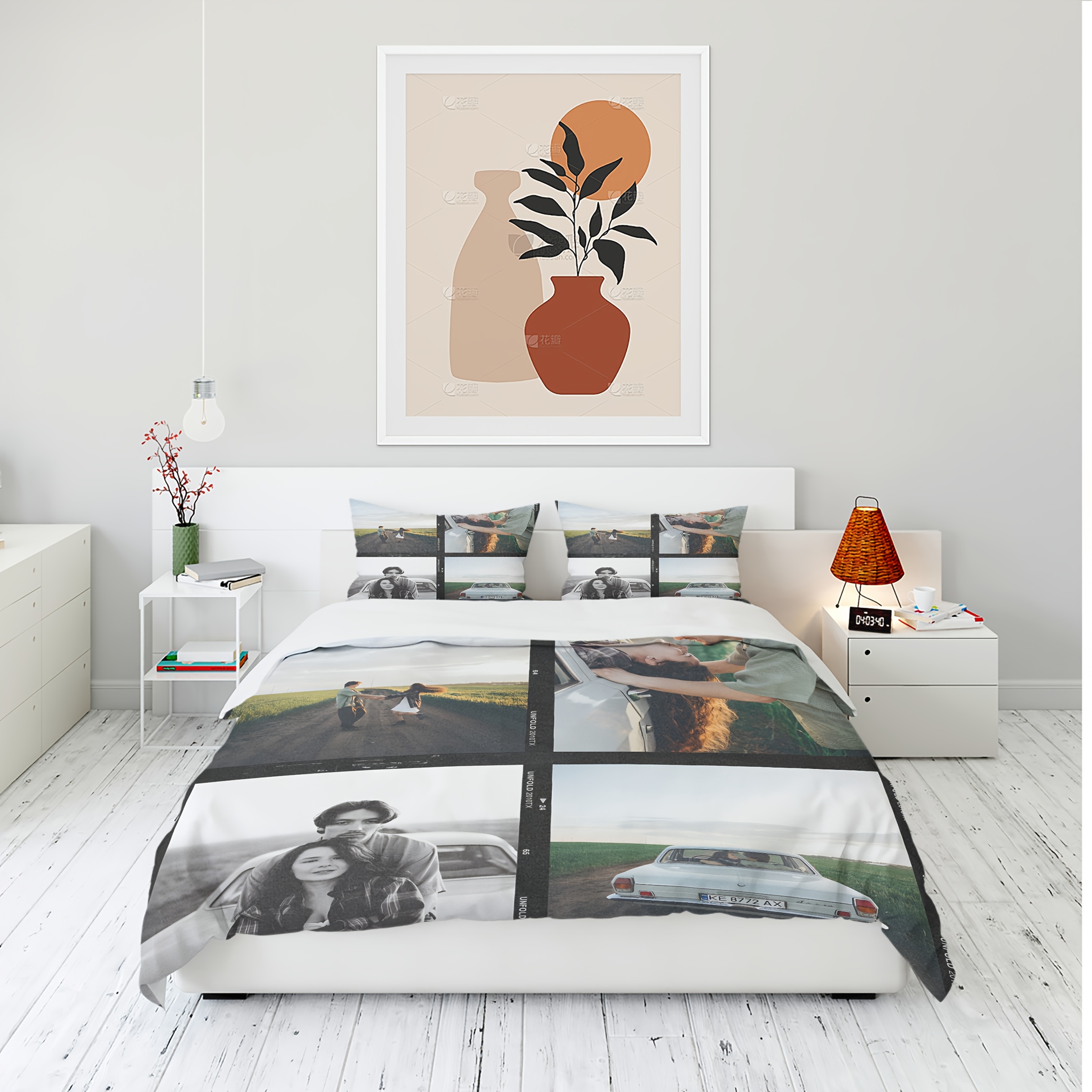 custom 3pcs set fashion customized happy warm love couple photo quilt cover set 1 bed cover 2 pillowcases no core large extra large customized couple warm moments photo printed bedding set soft and comfortable bed cover set suitable for bedroom and   Product details 1
