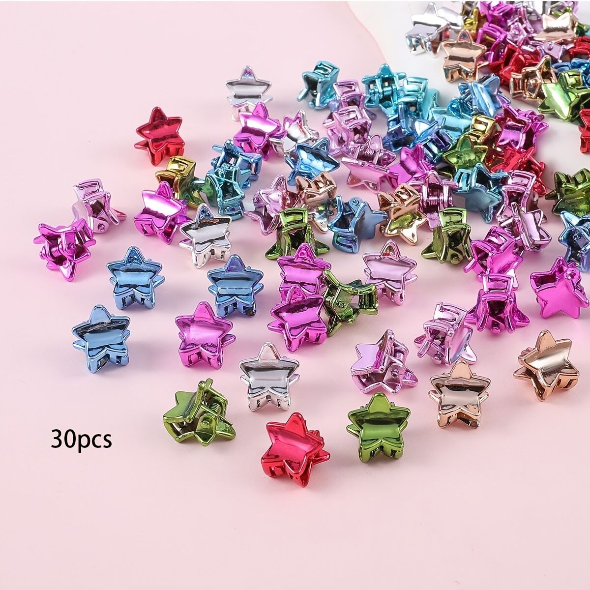 TEMU 30pcs Pinces à Cheveux Étoiles Colorées pour Femmes, Barrettes Étoile Mignonnes, Pinces à Cheveux Latérales pour Franges de Femmes, Assortiment