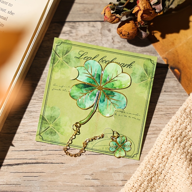 1pc Vintage Leaf Bookmark With Metal Pendant Ideal Gift For Book Lovers, Suitable For Students, Teachers And Writers
