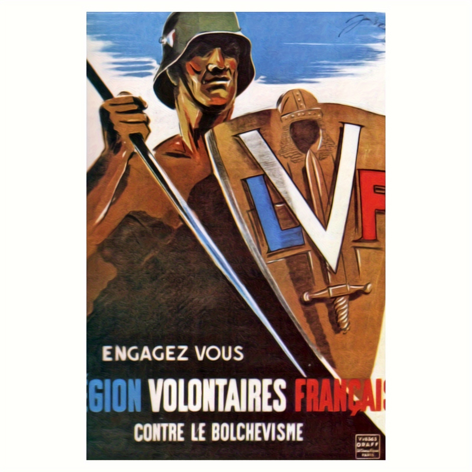 

La Légion des Volontaires Français - Affiche sur Toile Cadre, Décoration Murale pour & , Parfaite pour la Décoration de Chambre