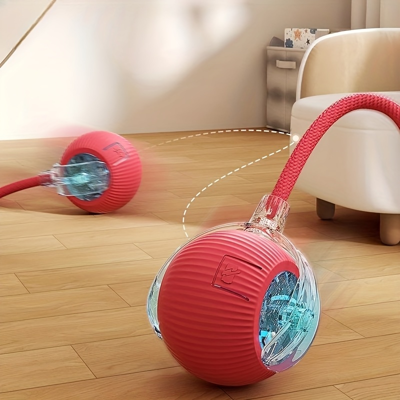 1 juguete automático para gatos con luz led y cordón de   - recargable por usb, interactivo para mascotas pequeñas   2