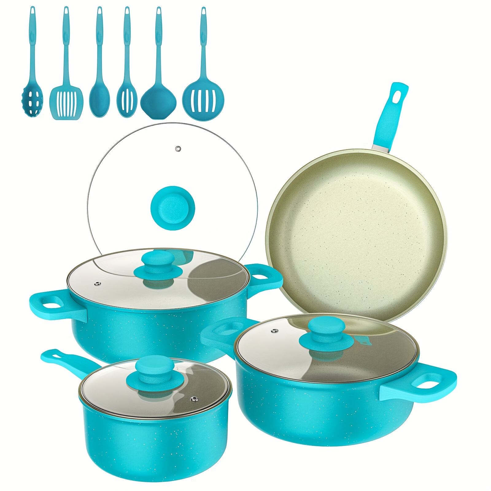 TEMU Deluxe Piece Cookware Set - Induction Suitable - Durable And Stylish - Kitchen Cookware Set - Luxury Kitchen Gift