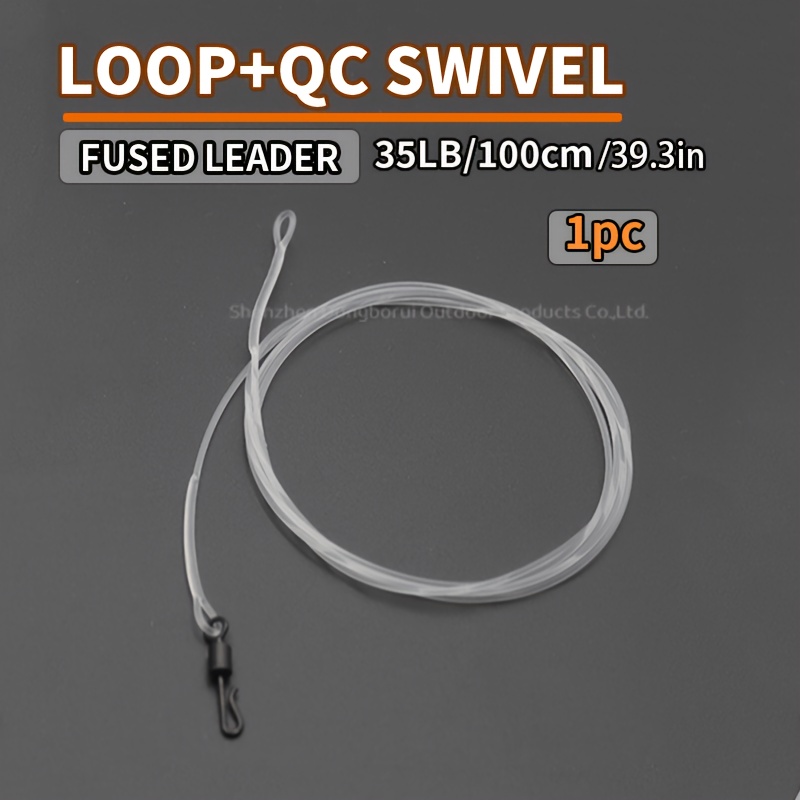 TEMU 1 stuks Karper Vissen Gefuseerde Leader 100Cm/35Lb Klaar Geknoopte Haar Rigs Fluorocarbon Lijn met QC Karper Lijn Lus voor Vis Eindtackle