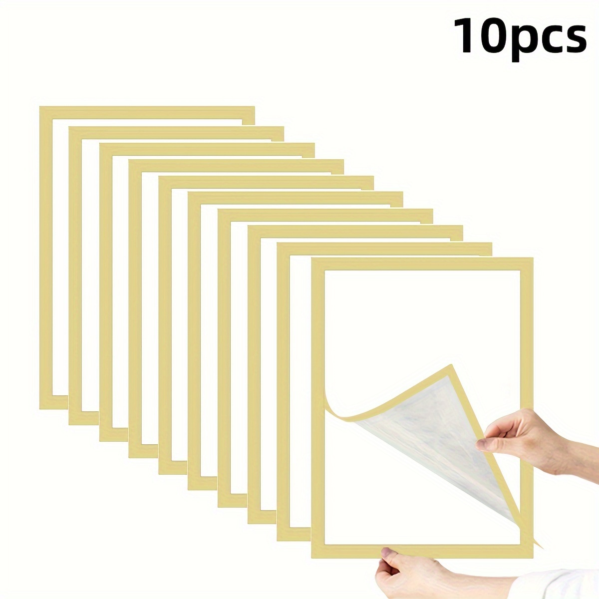 TEMU 10pcs A4 Magnetic Picture Frames - , Self-adhesive Wall Mount For , Posters, Certificates, Maps & Stamps, Vertical Orientation