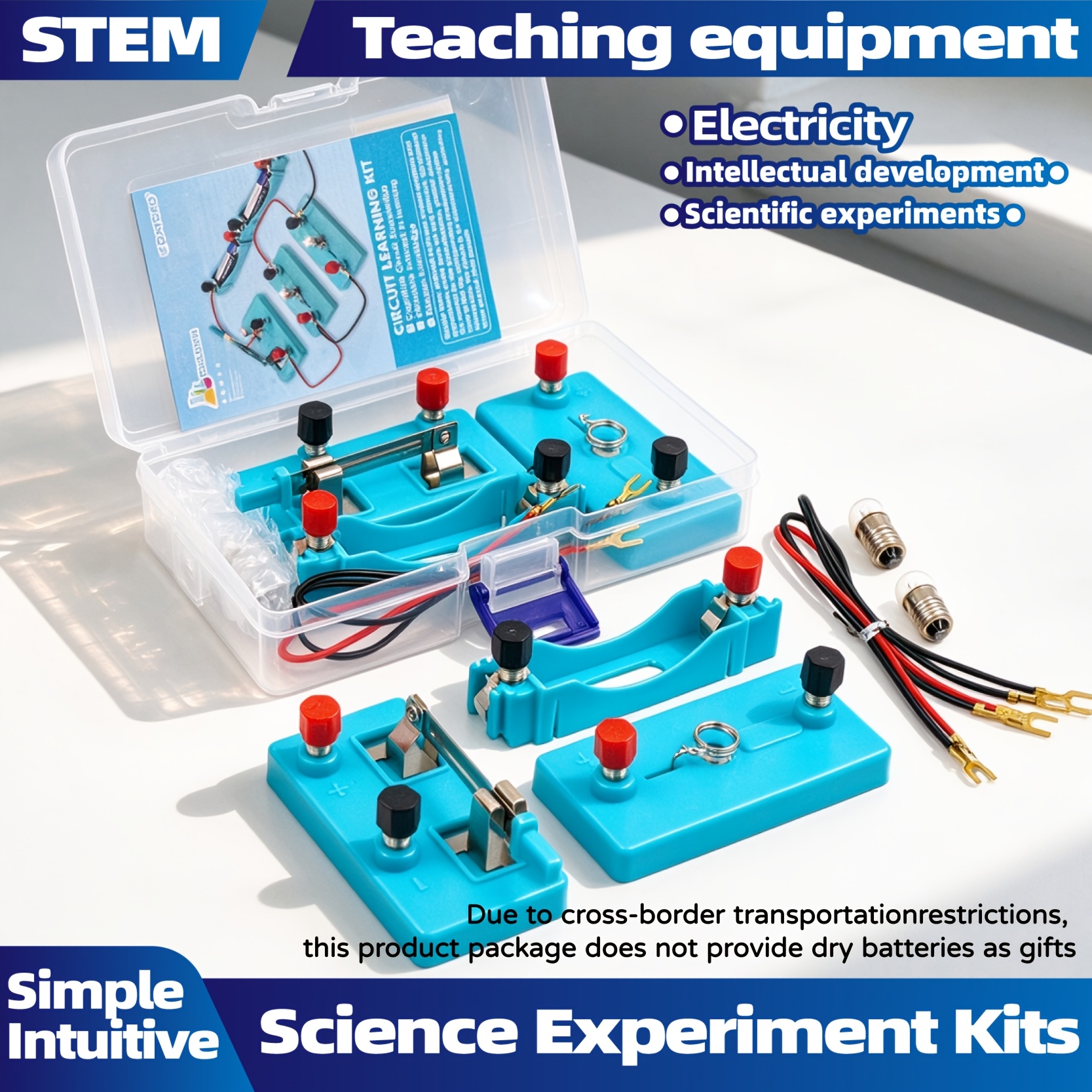 TEMU Kit d'expérimentation de circuits série de base, éducation STEM, , circuits et magnétisme, matériel pédagogique de , adapté aux enseignants