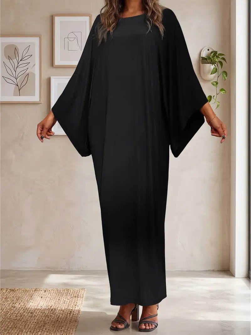 batwing sleeve maxi dress elegant loose flowy robe dress - Temu Cyprus batwing sleeve maxi dress elegant loose flowy robe dress - Temu Cyprus