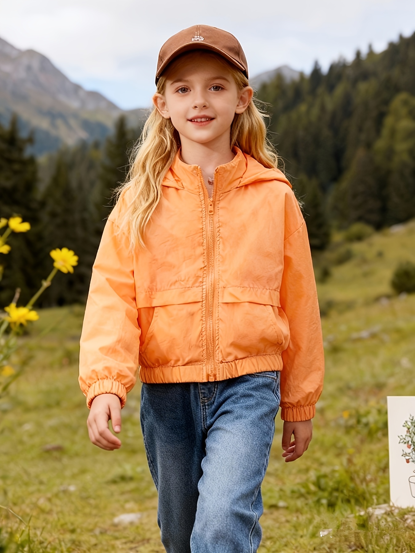 Solid Color Lightweight Jacket for Girls