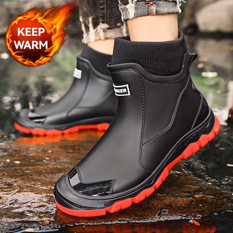 women s fashion snow boots, sporty short boots, unisex outdoor rain boots with fleece lining and thickened anti-slip for winter hiking & travel, perfect christmas gift 9