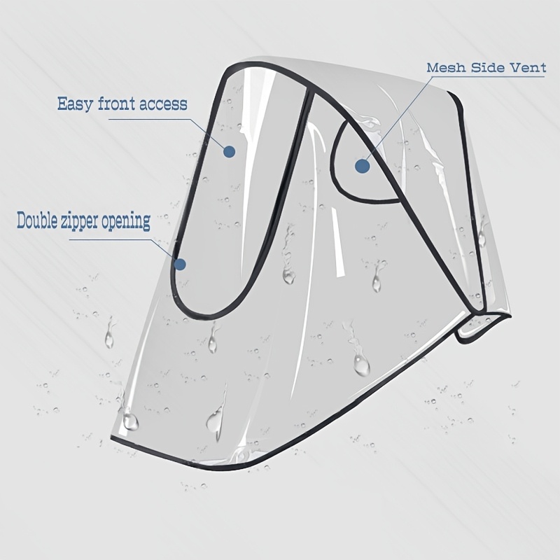 TEMU Stroller Rain Cover, Universal Travel Windproof And Waterproof Stroller Cover, Baby Stroller Protector, Windproof, Dustproof, Snowproof