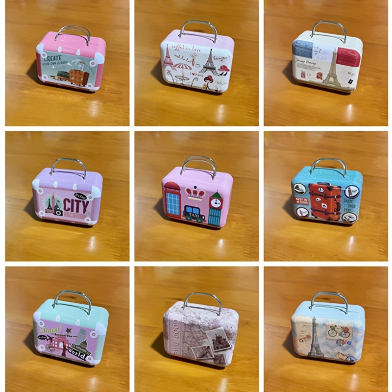 

10pcs/pack Retro Mini Suitcase Iron Small Box, Jewelry Storage Box Candy Box Party Small Gift, Gift For Boys And Girls