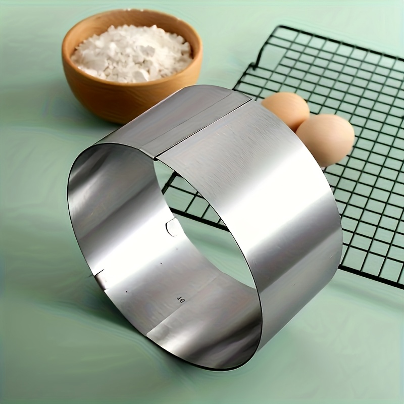 1 Adjustable Stainless Steel Round Cake Mold - Retractable Baking Tool, Suitable For Pastries And Mousse Rings, Durable And , Kitchen Essentials For Birthdays And Special Occasions, Cake Baking Tool