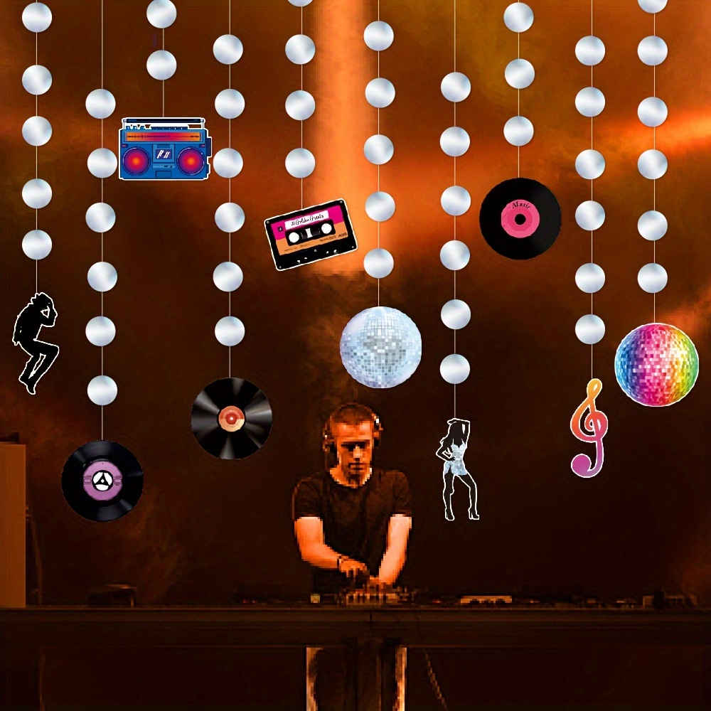 Retro Disco Rock Music Party Hanging Decorations Vintage Temu