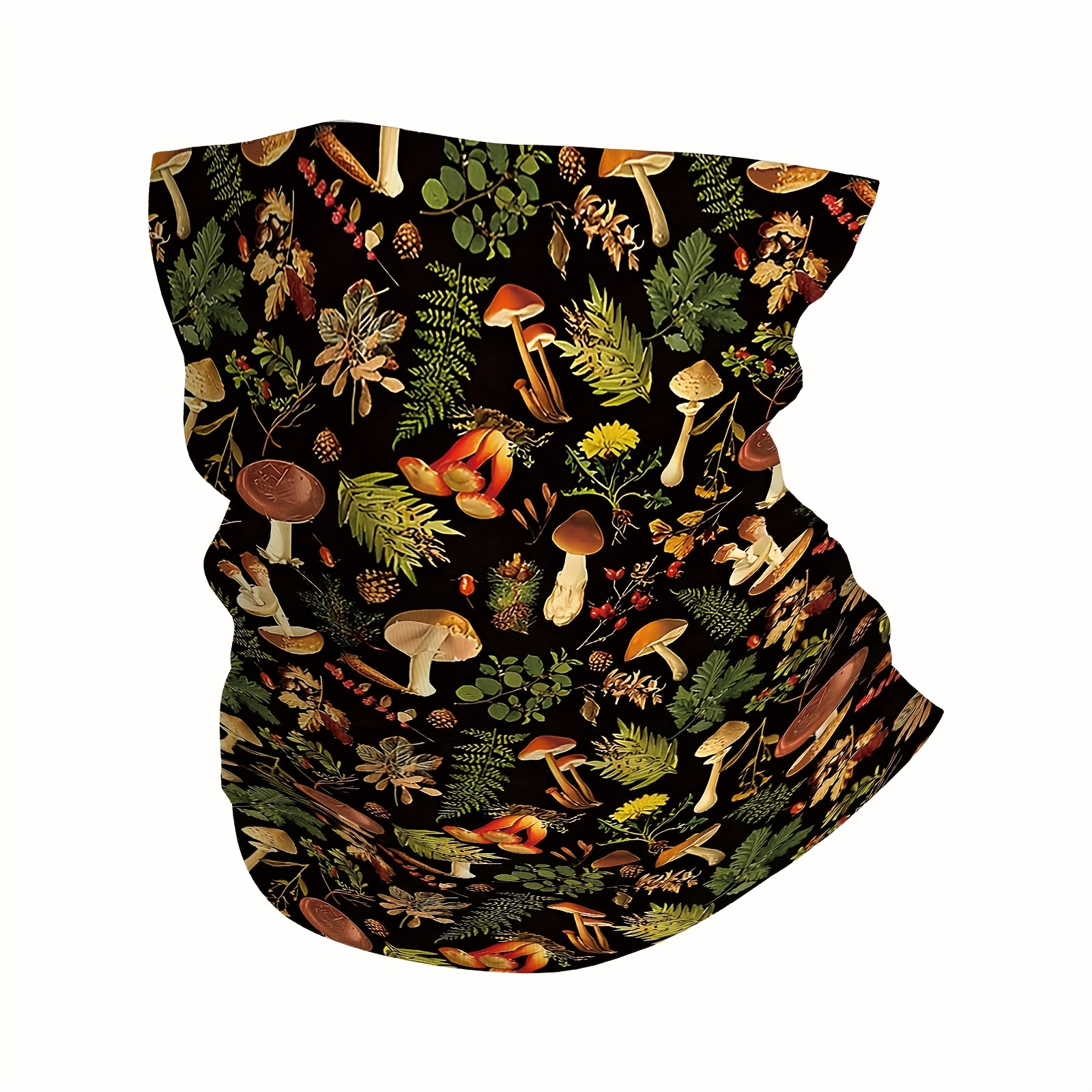 TEMU Pañuelo multifuncional con estampado de bosque, hongos y para , mascarilla Unsix, mascarilla para el cuello, regalos para y familiares para