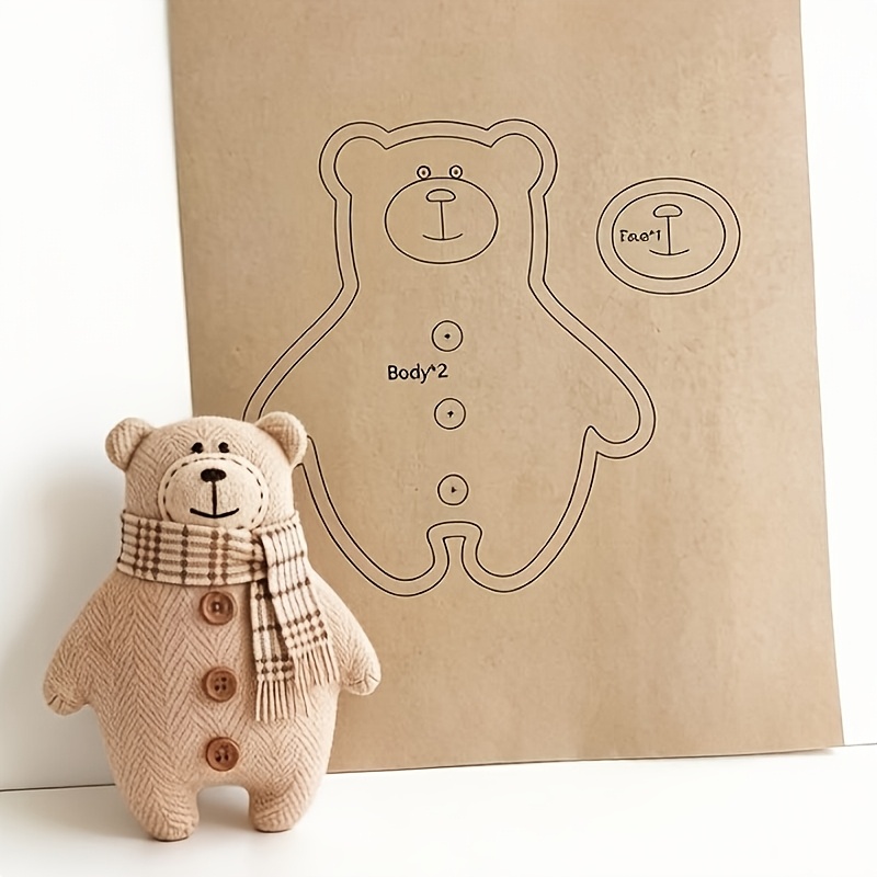 TEMU Handmade Bear Sewing Patterns Suitable For Sewing & Diy Craft - Templates With Paper Patterns For Making, Stuffed Animals, Amigurumi For