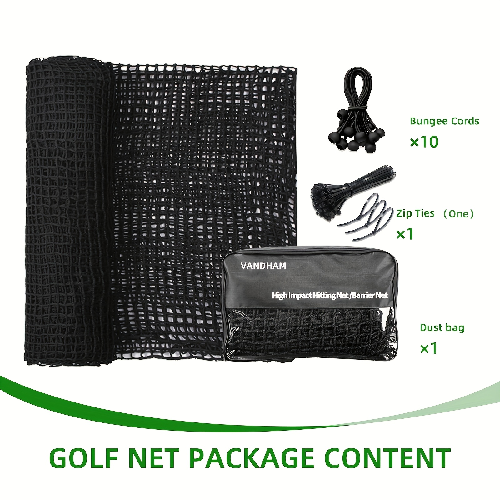 Heavy-Duty Golf Practice Net, Adjustable Rectangle