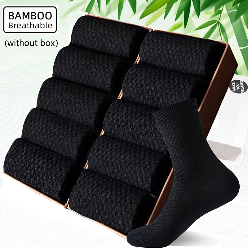 Image of 6/10 Double Bamboo Fiber High Quality Business Socks Breathable, Comfortable, Sweat Absorbing, And For Men | Suitable For Business, Leisure, And Office Wear With Formal Attire, Suitable For