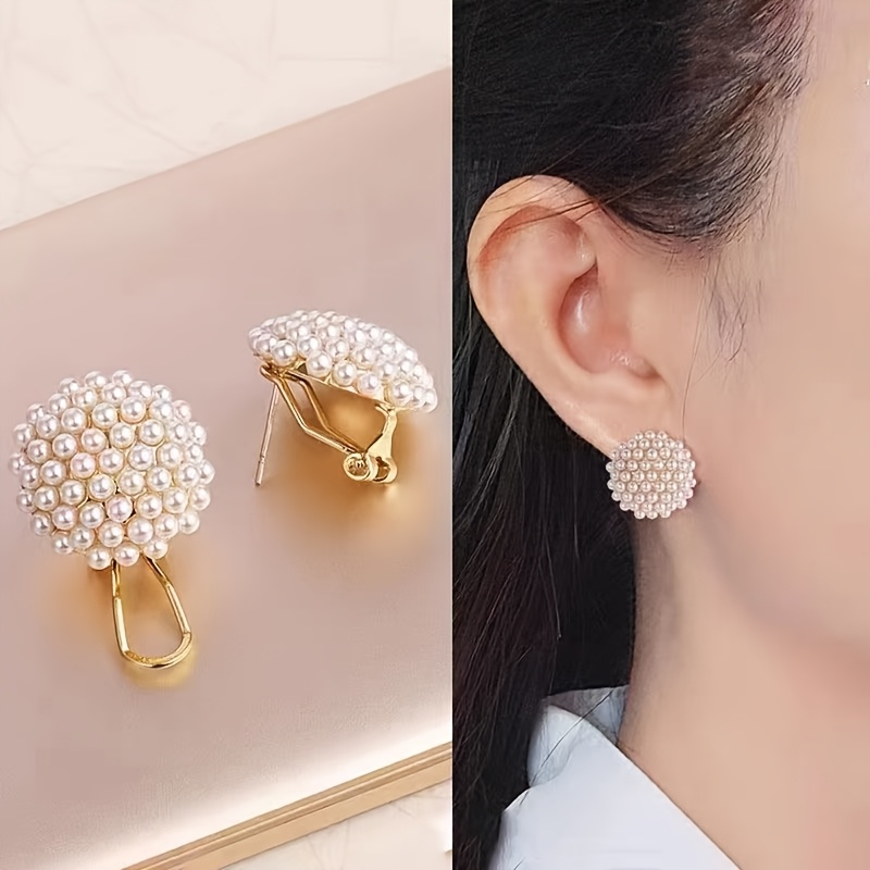 TEMU Un par de pendientes de aro tipo , dulces y elegantes, de diseño , elegantes y exquisitos
