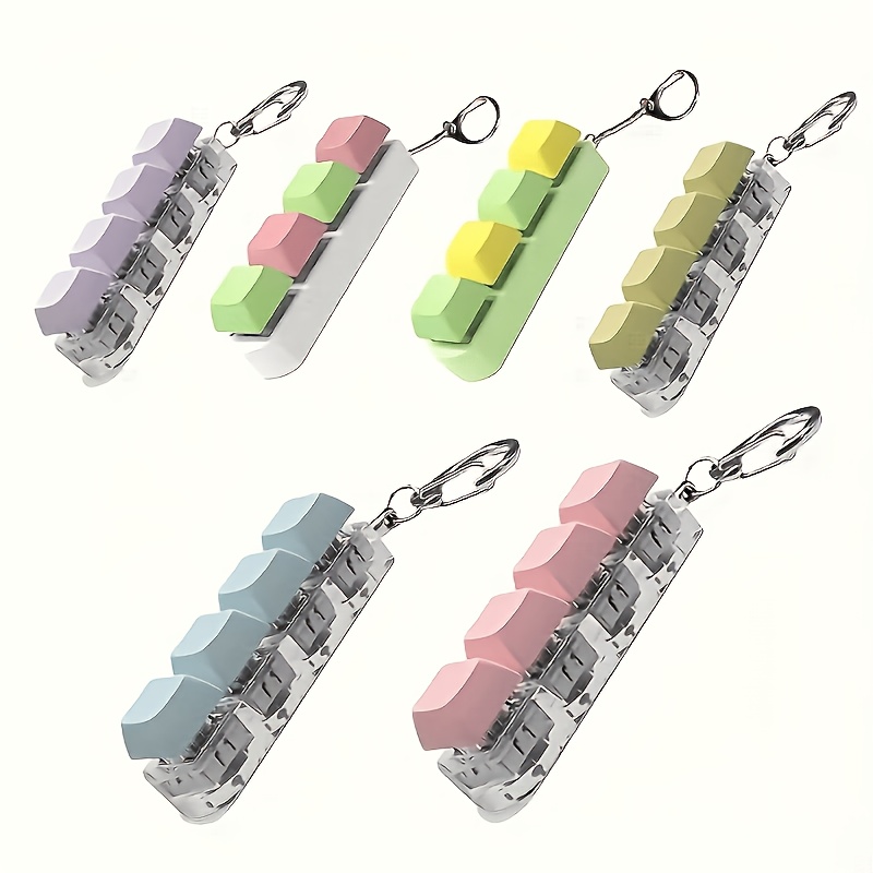 2 sets of finger button stress relieving toys mechanical keyboard keycaps office stress relieving relaxation hanging rope random colors